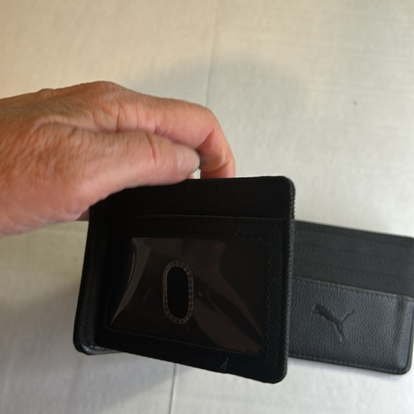 PUMA ORIGINAL BIFOLD BLACK GENUINE LEATHER WALLET LIKE NEW - Picture 6 of 15